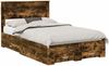 vidaXL Bettrahmen Geräucherte Eiche 135 x 190 cm Holzwerkstoff 3409999 Bild 2