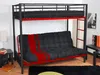 Vente-unique - MODULO Matratze Stoff SchwarzRot - B 135 cm x H 10 cm x L 190 cm Bild 2