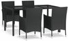 vidaXL 5-tlg. Garten-Essgruppe mit Kissen Schwarz Poly Rattan 3187326 Bild 2