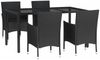 vidaXL 5-tlg. Garten-Essgruppe mit Kissen Schwarz Poly Rattan 3187326 Bild 3