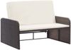 vidaXL 2-tlg. Garten-Lounge-Set mit Auflagen Poly Rattan Braun 46079 Bild 3