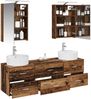 vidaXL Badezimmermöbel-Set 5 pcs Altholz Ingenieurholz und Glas 3406877 Bild 3
