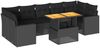 vidaXL 8-tlg. Garten-Sofagarnitur mit Kissen Schwarz Poly Rattan 3327009 Bild 2