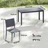 Gartenmöbel Set Sitzgruppe 5-teilig Breiter Tisch mit 4 Stapelstühlen Lamelldesign für 4 Personen Bild 3