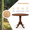 100 cm Runder Esstisch für 4 Küchentisch aus Gummibaumholz mit Sockel Moderner Freizeit-Tisch für Esszimmer Walnuss Bild 5