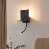 Lindby Wandleuchte Thorid, LED, Metall, Schwarz warmweiß IP20, 1 x 8 W G9 exkl. + 1 W LED inkl, warmweiß Bild 1