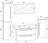 VCM Badmöbel Waschtisch Badinos 914166 Weiß H. 152 x B. 146 T. 46 cm Bild 3