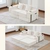 2-Sitzer Sofa B 162 x T 78 x H 66 cm aus Cord, modular kombinierbar in Beige Bild 3