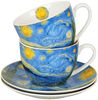 DUO ART GALLERY 2er-Set Tasse mit Untertasse STARRY NIGHT inspired by Van Gogh, New Bone China Porzellan Bild 2