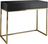 AX LIVING Schminktisch Schwarz Lortie 80cm Schubladen goldenes Gestell Bild 2