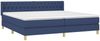 vidaXL Boxspringbett mit Matratze Blau 200x200 cm Stoff, Härtegrad: H2 [3130543] Bild 3