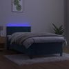 vidaXL Boxspringbett mit Matratze & LED Dunkelblau 90x200 cm Samt, Härtegrad: H2 [3134505] Bild 4