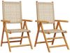 vidaXL Gartenstühle 2 Stk. Beige Massivholz Akazie und Poly Rattan 367653 Bild 2