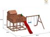 Fungoo Spielturm "My Space XL Move+", teak,mit Rutsche, Doppelschaukel, Kletterwand und Leiter Bild 4