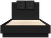 vidaXL Bettgestell mit Kopfteil Schwarz 90x190 cm Holzwerkstoff 3209969 Bild 4