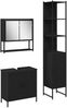 vidaXL Badezimmermöbel-Set mit Regal 3 pcs Schwarz Holzwerkstoff 3334362 Bild 2