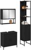 vidaXL Badezimmermöbel-Set mit Regal 3 pcs Schwarz Holzwerkstoff 3334362 Bild 3