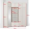 Garderoben-Set Napoli Version 20: Eckschrank mit Polsterpaneelen, Schuhschrank, Hängeschrank für Flur und Eingangsbereich (Cashmere/Trinity 02), 225 x 70 x 210 cm Bild 2
