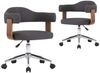 Esszimmerstühle Drehbar 2 pcs, Küchenstuhl Grau Bugholz und Stoff Bild 2