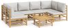 vidaXL 7-tlg. Garten-Lounge-Set mit Hellgrauen Kissen Bambus 3155102 Bild 2