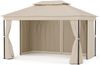 Blumfeldt Mondo Dual Pavillon 3x4 – Doppeldach & Moskitonetze, Rostfreier Metallrahmen, Wetterfeste Überdachung, Gartenpavillon, Beige Bild 2