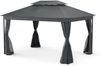 Blumfeldt Mondo Dual Pavillon 3x4 – Doppeldach & Moskitonetze, Rostfreier Metallrahmen, Wetterfeste Überdachung, Gartenpavillon, Beige Bild 3