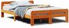 vidaXL Massivholzbett ohne Matratze Wachsbraun 135x190 cm Kiefernholz 855489 Bild 2