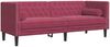 vidaXL Chesterfield-Sofa mit Nackenrollen 3-Sitzer Weinrot Samt 372697 Bild 2