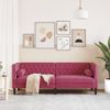 vidaXL Chesterfield-Sofa mit Nackenrollen 3-Sitzer Weinrot Samt 372697 Bild 3