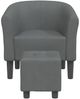vidaXL Clubsessel mit Fußhocker Dunkelgrau Stoff 356437 Bild 3