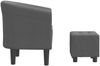vidaXL Clubsessel mit Fußhocker Dunkelgrau Stoff 356437 Bild 4