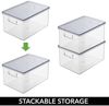 Aufbewahrungsbox Stapelbar 4er Set mit Deckel mDesign transparent / rauchgrau Bild 4