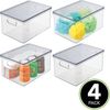 Aufbewahrungsbox Stapelbar 4er Set mit Deckel mDesign transparent / rauchgrau Bild 3