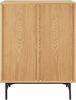 Kommode 80 x 40 cm MDF Eichenholzfurnier geriffelt mit 2 Türen und 4 Regalböden Bild 4