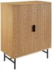 Kommode 80 x 40 cm MDF Eichenholzfurnier geriffelt mit 2 Türen und 4 Regalböden Bild 2