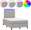 Boxspringbett mit Matratze & LED Stoff Hellgrau 120x200 cm, Härtegrad: H2 [3135021] Bild 2