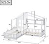 Weißes Hausbett Mit Regalen 90x200 Massivkiefer Bodenbett Sicherheitsseitenschienen 120kg Tragkraft Kinderzimmer Spielbett Bild 5