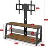 TV-Schrank mit TV-Ständer, MDF & Metall, höhenverstellbar, 116 x 42 x 125 cm, Braun Bild 4