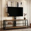TV-Schrank mit TV-Ständer, MDF & Metall, höhenverstellbar, 116 x 42 x 125 cm, Braun Bild 2