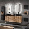 Badezimmer Regal Skelbolu 27x25x21 cm Eiche [en. casa] Bild 4