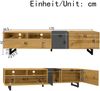 Colorblock-TV-Schrank, einfaches Kontrastfarbdesign, Holzfarbe und Dunkelgrau,170×36.5×42 cm,Holzfarbe und Dunkelgrau,modernes Design, viel Stauraum Bild 3