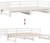 vidaXL Tagesbett mit Schubladen Weiß 90x200 cm Kiefernholz 3302145 Bild 4