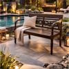 LebensWohnArt Sitzbank Massive Teakholz Sitzbank CHRISTOS 100cm brown Outdoor Gartenbank Bild 2