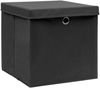 vidaXL Aufbewahrungsboxen mit Deckeln 4 Stk. Schwarz 32x32x32 cm Stoff 288333 Bild 2