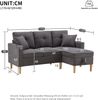 Sofa 175 x 129 x 90 cm mit Chaiselongue, Stauraum & Getränkehaltern – 3-Sitzer in Dunkelgrau Bild 4