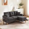 Sofa 175 x 129 x 90 cm mit Chaiselongue, Stauraum & Getränkehaltern – 3-Sitzer in Dunkelgrau Bild 5