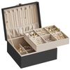 Songmics Schmuckkasten, 2 Ebenen, Schmuckkasten mit Griff, Schmuckbox Bild 2