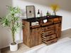 HOMAVO Sideboard HG1 kommode mit Schiebetüren & 4 Schubladen – 140 cm (FSC®, viel Stauraum, pflegeleicht), für Wohnzimmer Schlafzimmer Büro Flur Bild 2