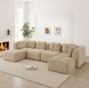 Modulares Ecksofa aus Cord, flexibel kombinierbar, 386 x 177 x 69 cm, beige Bild 3