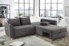 Ecksofa L-Form Couch Polsterecke Schlaffunktion Bettkasten Cord Dunkelgrau Bild 4